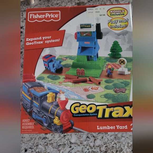 New Fisher-Price GeoTrax Lumber Yard Playset - Blue and Red - Picture 1 of 6